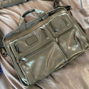 Tumi Alpha T-Pass Leather Briefcase